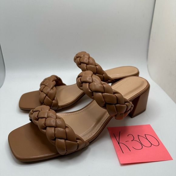 CUSHIONAIRE Women's braided Heel Sandal +Memory Foam 9 WIDE TAN - Picture 3 of 7